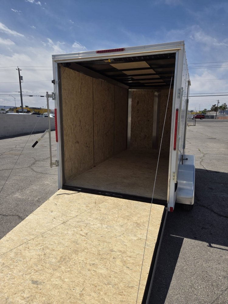 6x12 Indigo DLX Flat Top V-Nose Enclosed Cargo Trailer - Upgraded Wall Posts