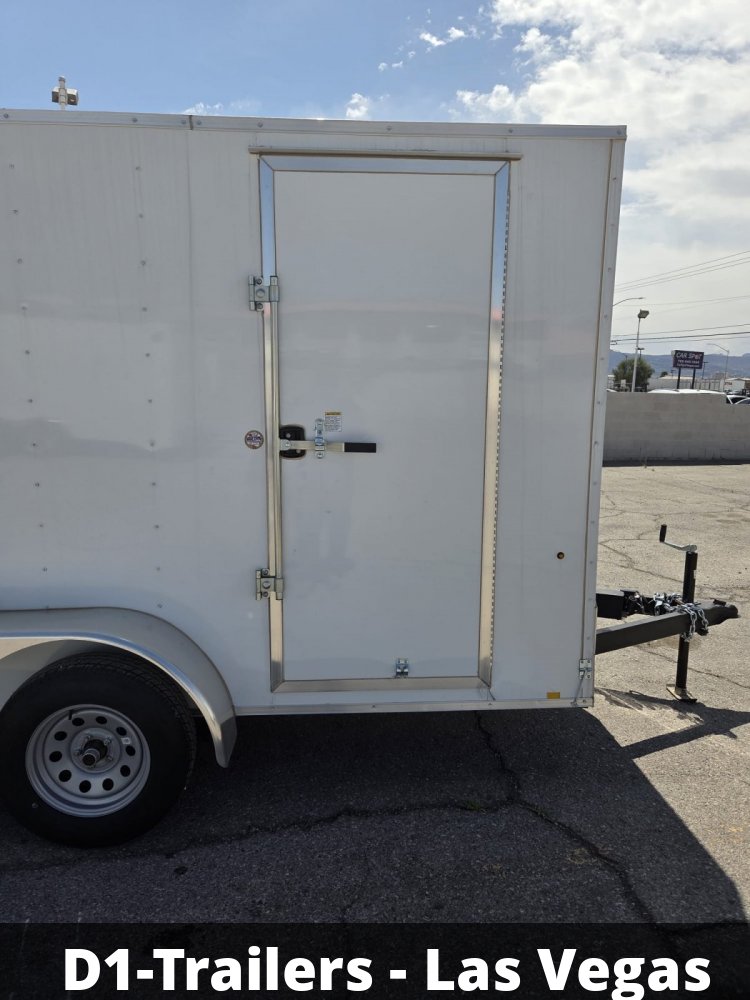 6x12 Indigo DLX Flat Top V-Nose Enclosed Cargo Trailer - Upgraded Wall Posts