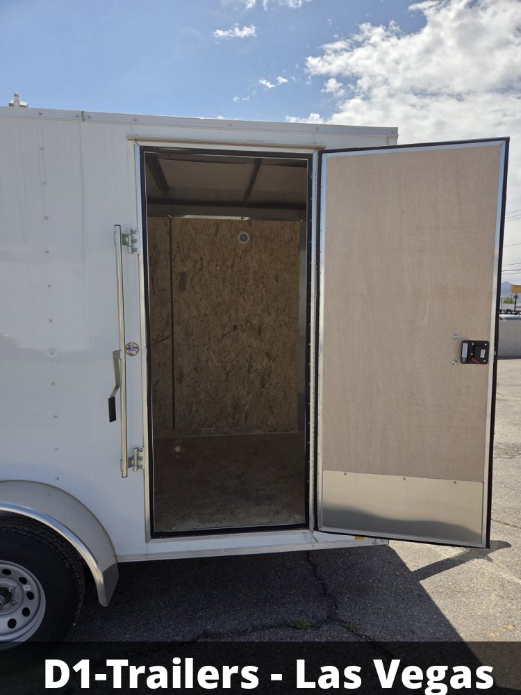 6x12 Indigo DLX Flat Top V-Nose Enclosed Cargo Trailer - Upgraded Wall Posts
