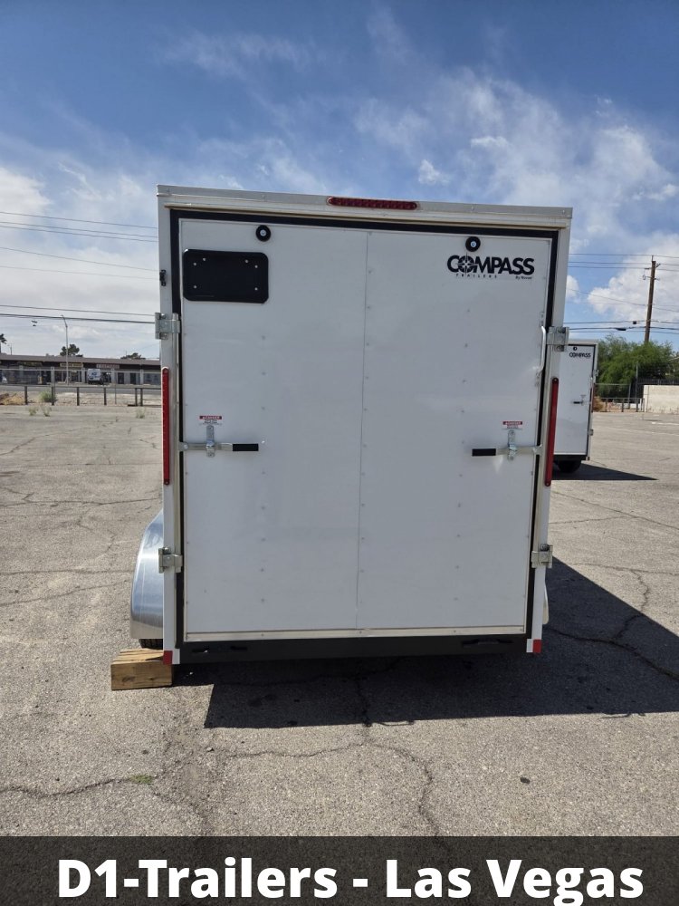 6x12 Indigo DLX Flat Top V-Nose Enclosed Cargo Trailer - Upgraded Wall Posts