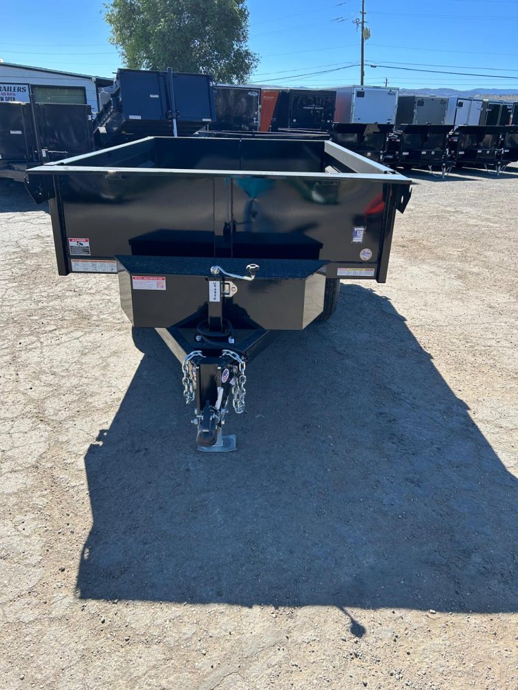 6x10 Sure-Trac Single Ram Deckover Dump Trailer with Fold-Down Sides - 10K GVWR - Black | Carson Cit