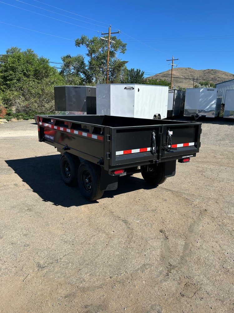 6x10 Sure-Trac Single Ram Deckover Dump Trailer with Fold-Down Sides - 10K GVWR - Black | Carson Cit