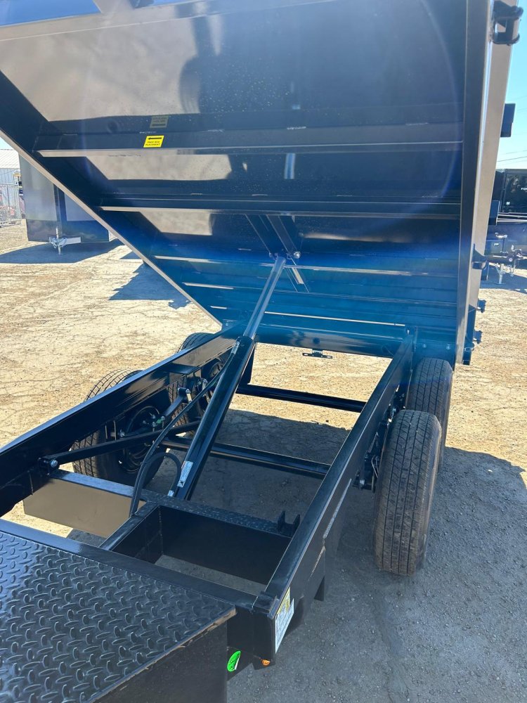 6x10 Sure-Trac Single Ram Deckover Dump Trailer with Fold-Down Sides - 10K GVWR - Black | Carson Cit