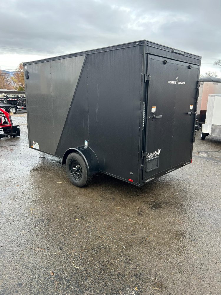 6x12 Cargo King Enclosed Trailer - Metallic Charcoal Gray & Black Cobra Skin | D1 Trailers Carson Ci