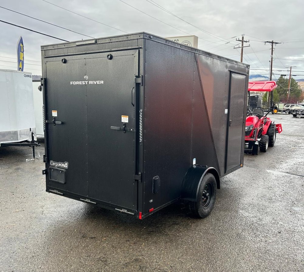 6x12 Cargo King Enclosed Trailer - Metallic Charcoal Gray & Black Cobra Skin | D1 Trailers Carson Ci