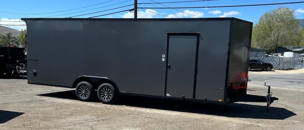 8.5x24 Traverse Flat Top V-Nose Car Hauler - 10K GVWR - Charcoal/Black | Carson City, NV