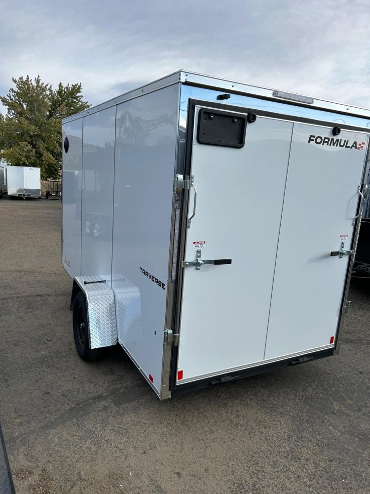 6' x 12' Formula Traverse Enclosed Cargo Trailer - White Composite