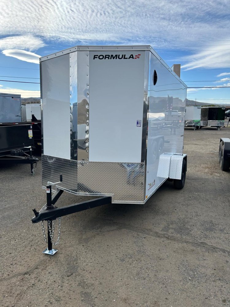 6' x 12' Formula Traverse Enclosed Cargo Trailer - White Composite