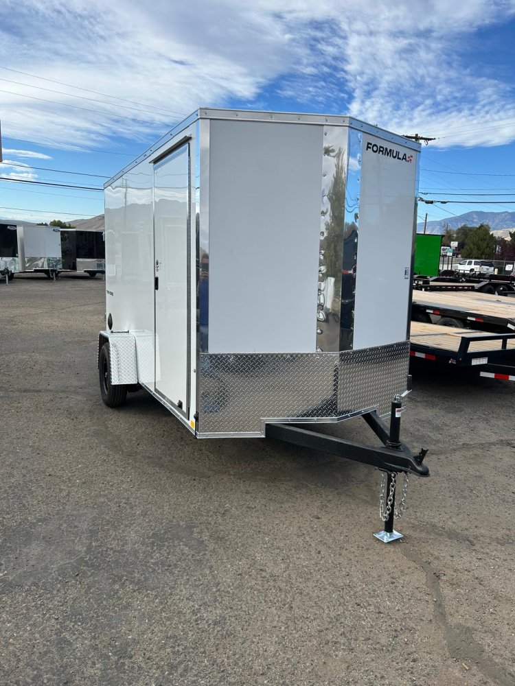 6' x 12' Formula Traverse Enclosed Cargo Trailer - White Composite