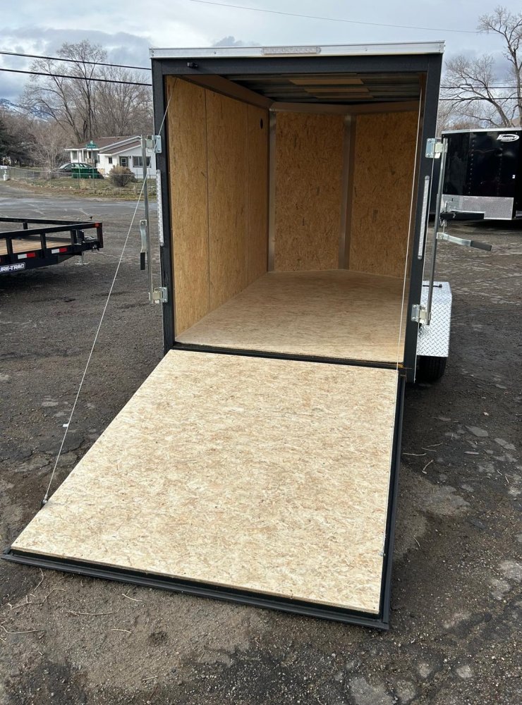 6x10 Traverse Flat Top V-Nose Enclosed Cargo Trailer 3K GVWR - White | Carson City, NV