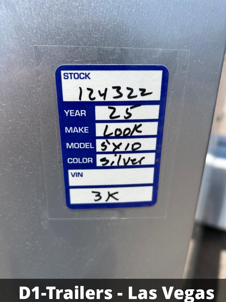 5x10 Indigo DLX Flat Top V-Nose Enclosed Cargo Trailer - Silver - For Sale in Las Vegas, NV