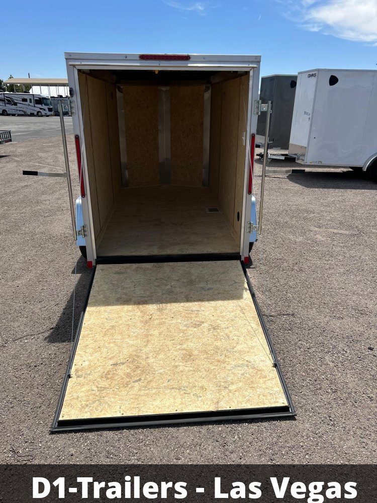 5x10 Indigo DLX Flat Top V-Nose Enclosed Cargo Trailer - Silver - For Sale in Las Vegas, NV