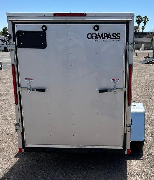 5x10 Indigo DLX Flat Top V-Nose Enclosed Cargo Trailer - Silver - For Sale in Las Vegas, NV