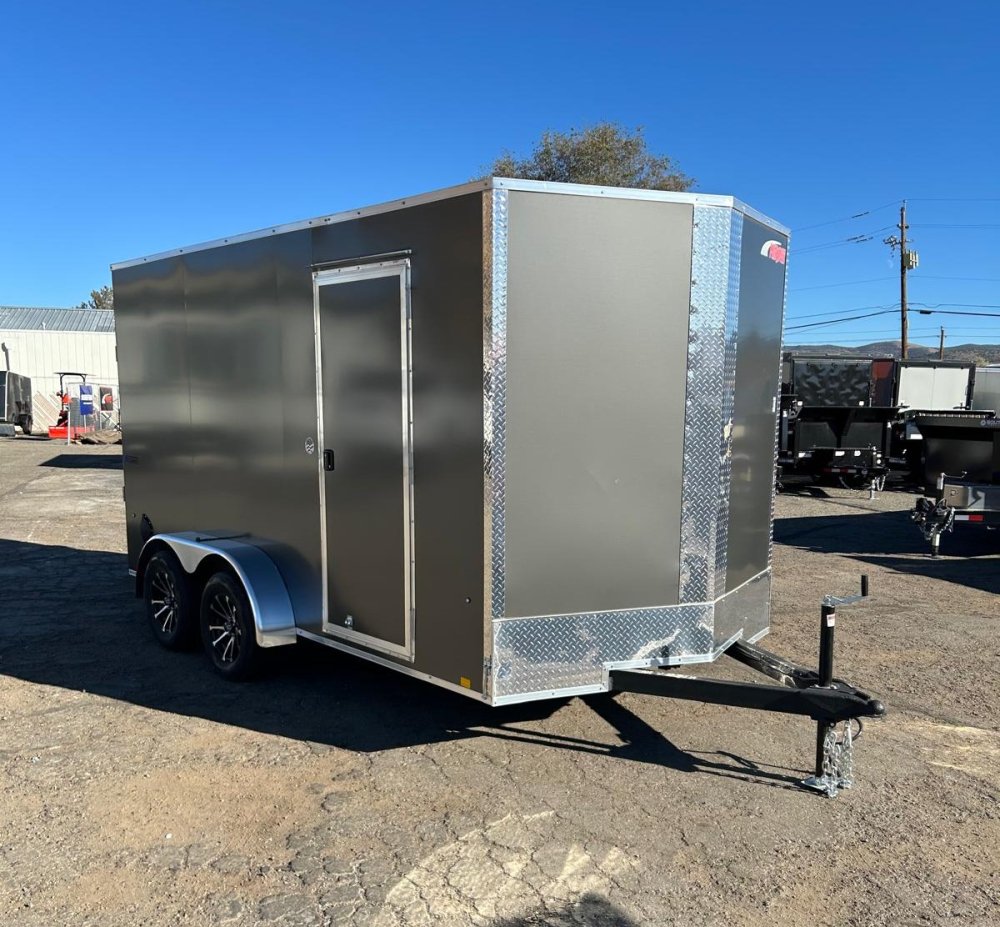 7x14 Mirage XE Flat Top V-Nose Enclosed Cargo Trailer - Charcoal | D1 Trailers Carson City, NV