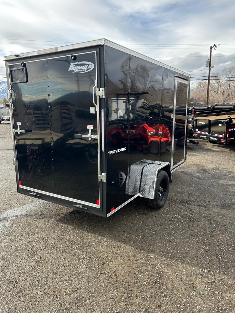 6x12 Traverse Flat Top V-Nose Enclosed Trailer - Black - 3K GVWR | For Sale in Carson City, NV