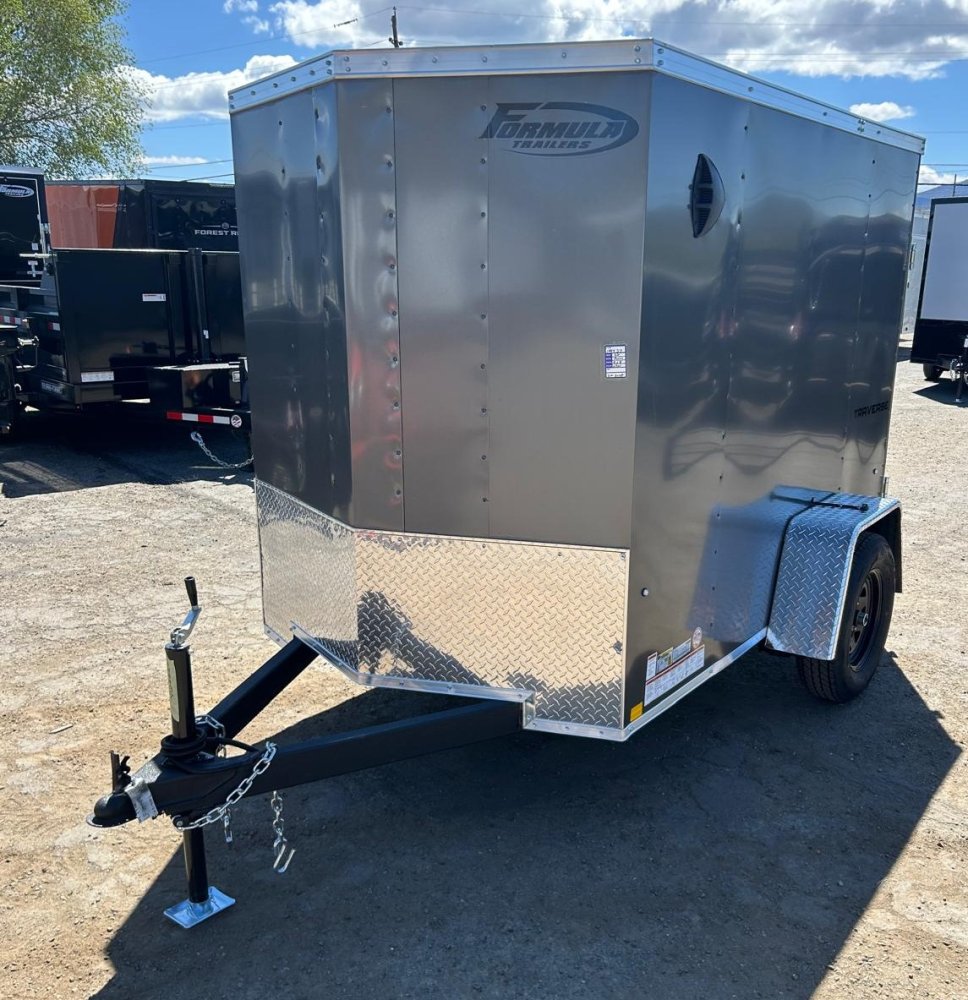 5x8 Formula Traverse Flat Top V-Nose Enclosed Trailer - 3K GVWR - Charcoal | Carson City, NV