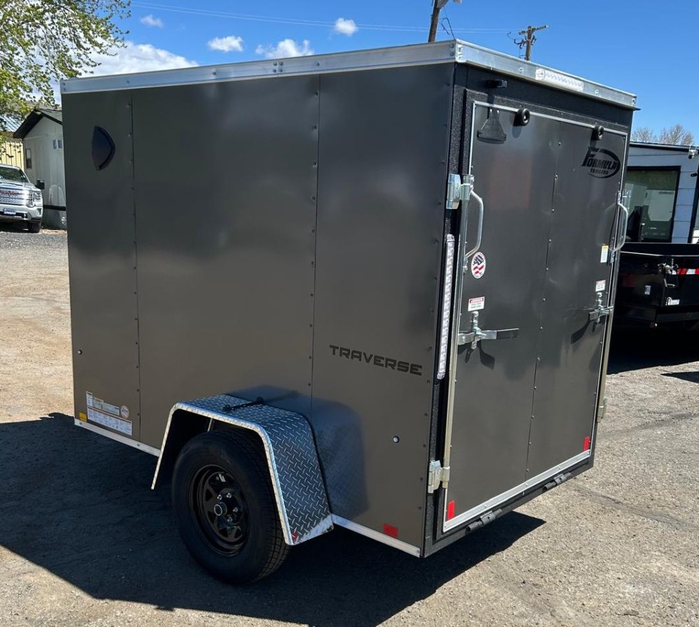 5x8 Formula Traverse Flat Top V-Nose Enclosed Trailer - 3K GVWR - Charcoal | Carson City, NV