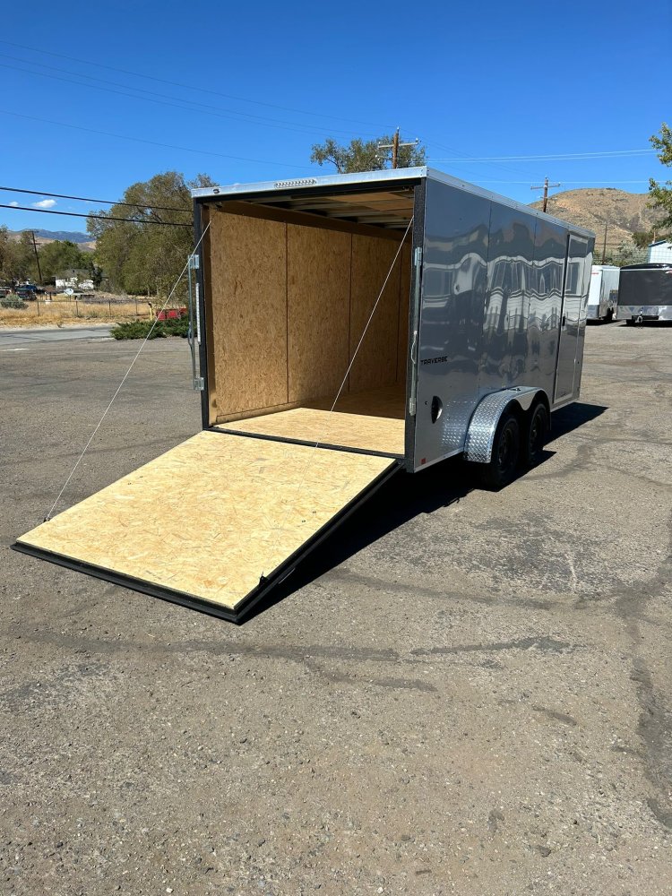 7x14 Traverse Flat Top V-Nose Enclosed Cargo Trailer 7K GVWR - Silver | Carson City, NV