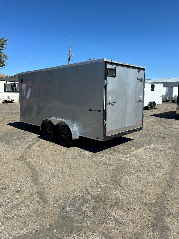 7x14 Traverse Flat Top V-Nose Enclosed Cargo Trailer 7K GVWR - Silver | Carson City, NV