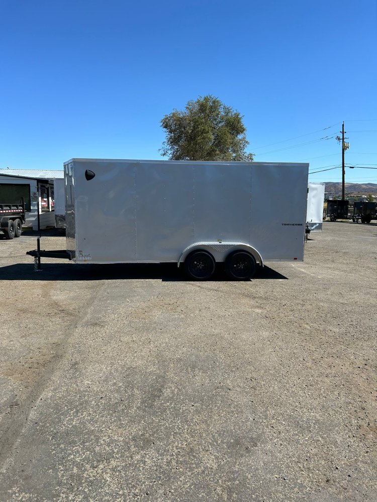 7x14 Traverse Flat Top V-Nose Enclosed Cargo Trailer 7K GVWR - Silver | Carson City, NV
