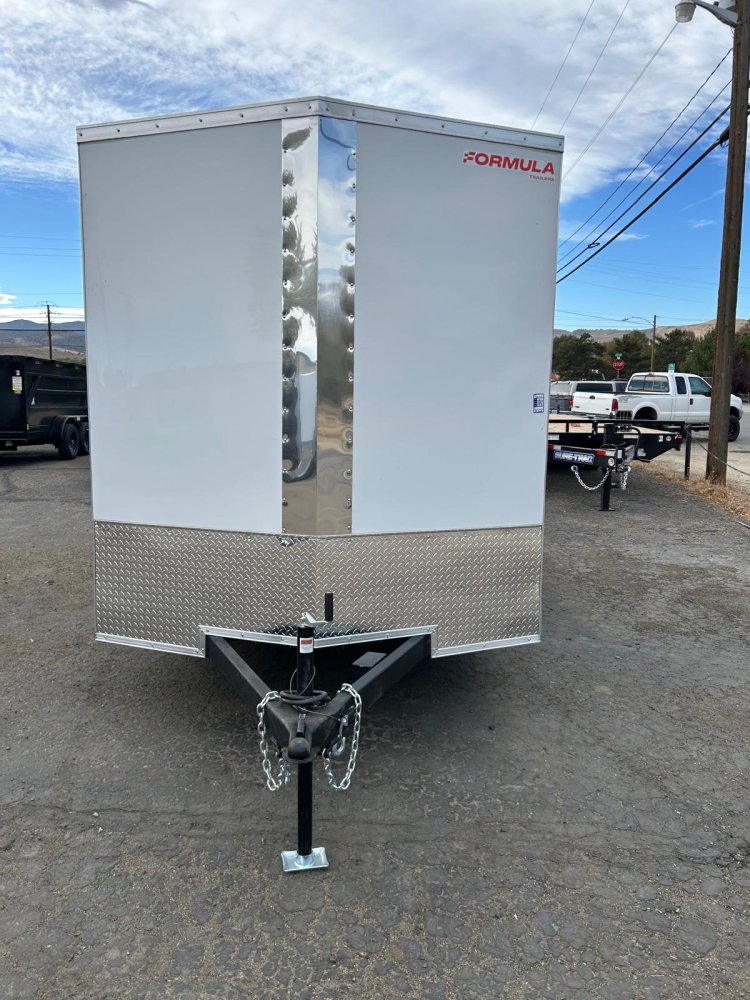7' x 14' Formula Traverse Enclosed Cargo Trailer - White Composite
