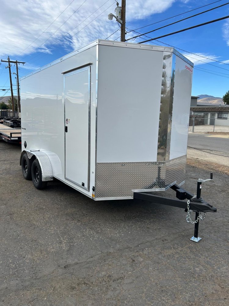 7' x 14' Formula Traverse Enclosed Cargo Trailer - White Composite