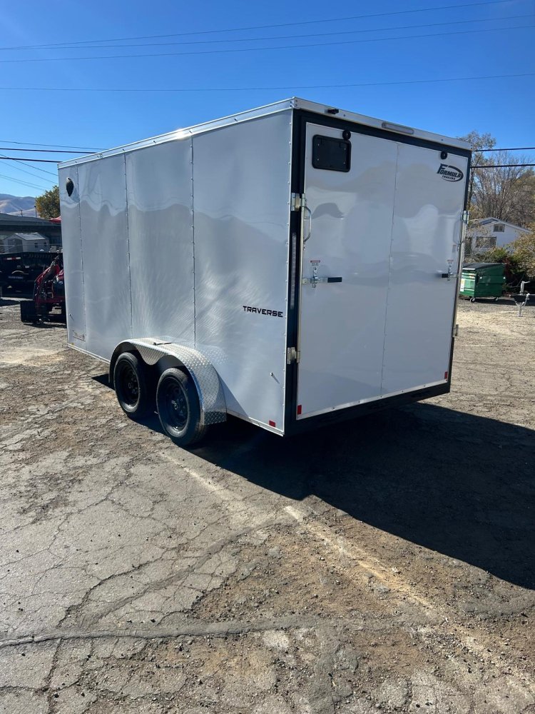 7x16 Formula Traverse Flat Top V-Nose Enclosed Trailer - White | D1 Trailers Carson City, NV
