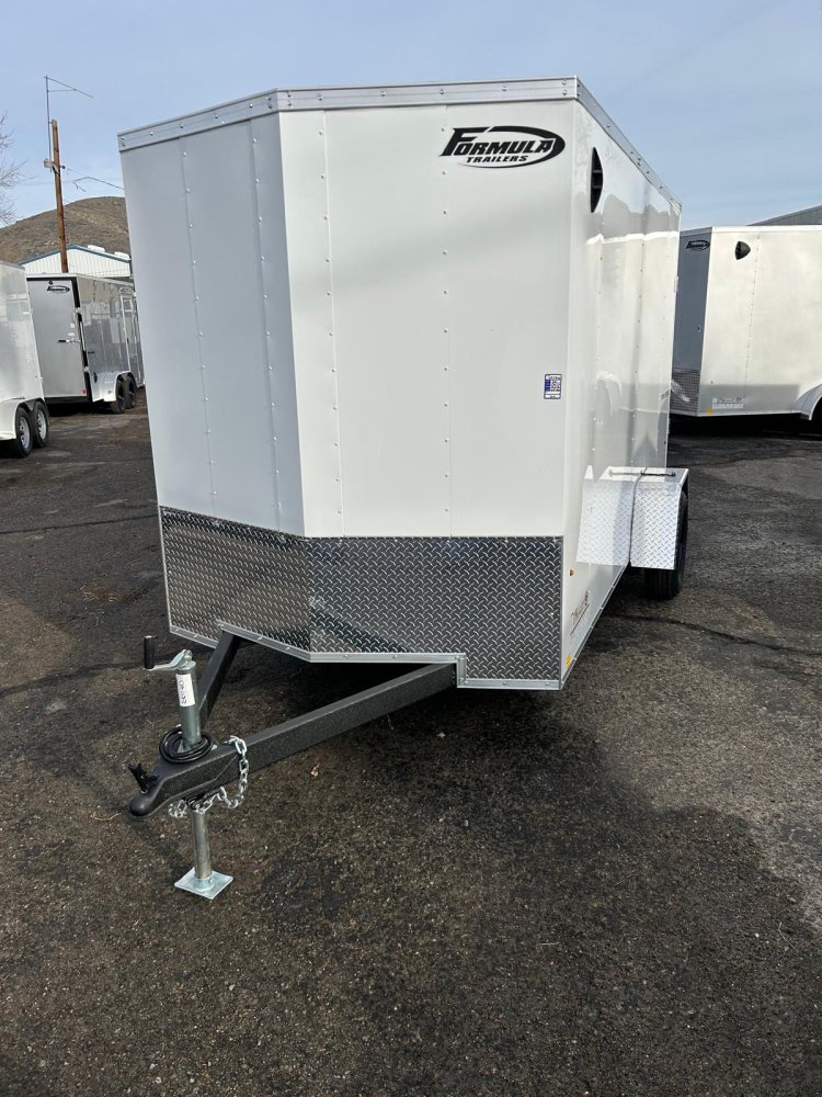 6x12 Traverse Flat Top V-Nose Enclosed Cargo Trailer - White - 3K GVWR | For Sale in Carson City, NV
