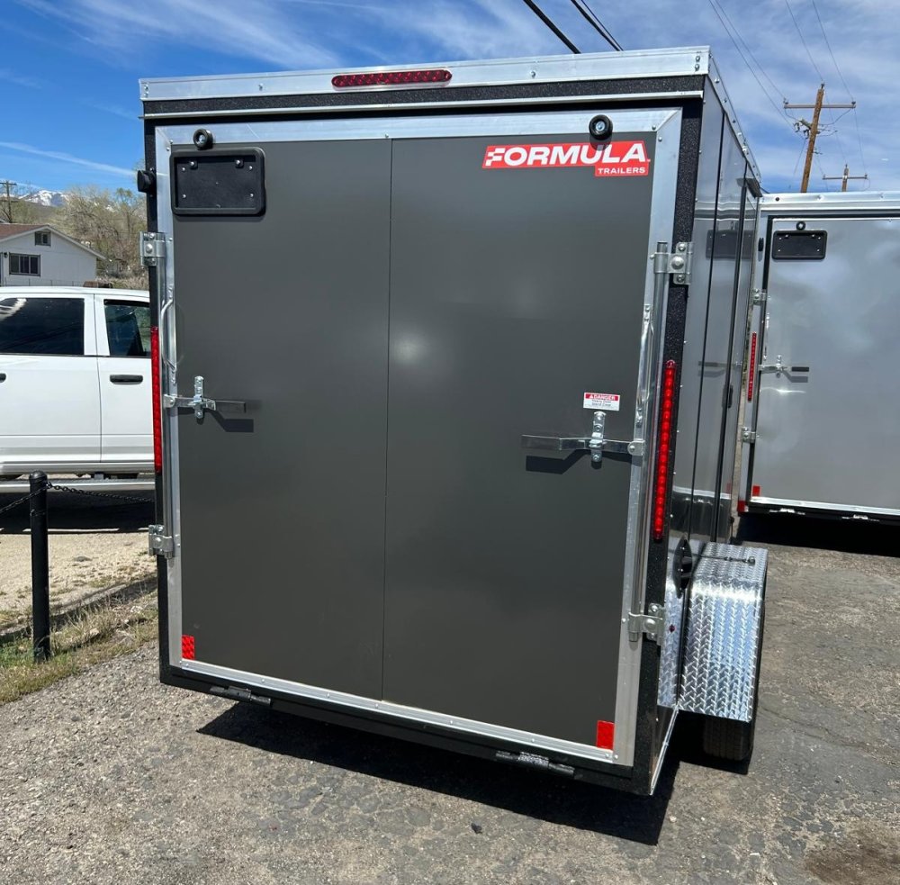 6x10 Traverse Flat Top V-Nose Enclosed Cargo Trailer 3K GVWR - Charcoal | Carson City, NV