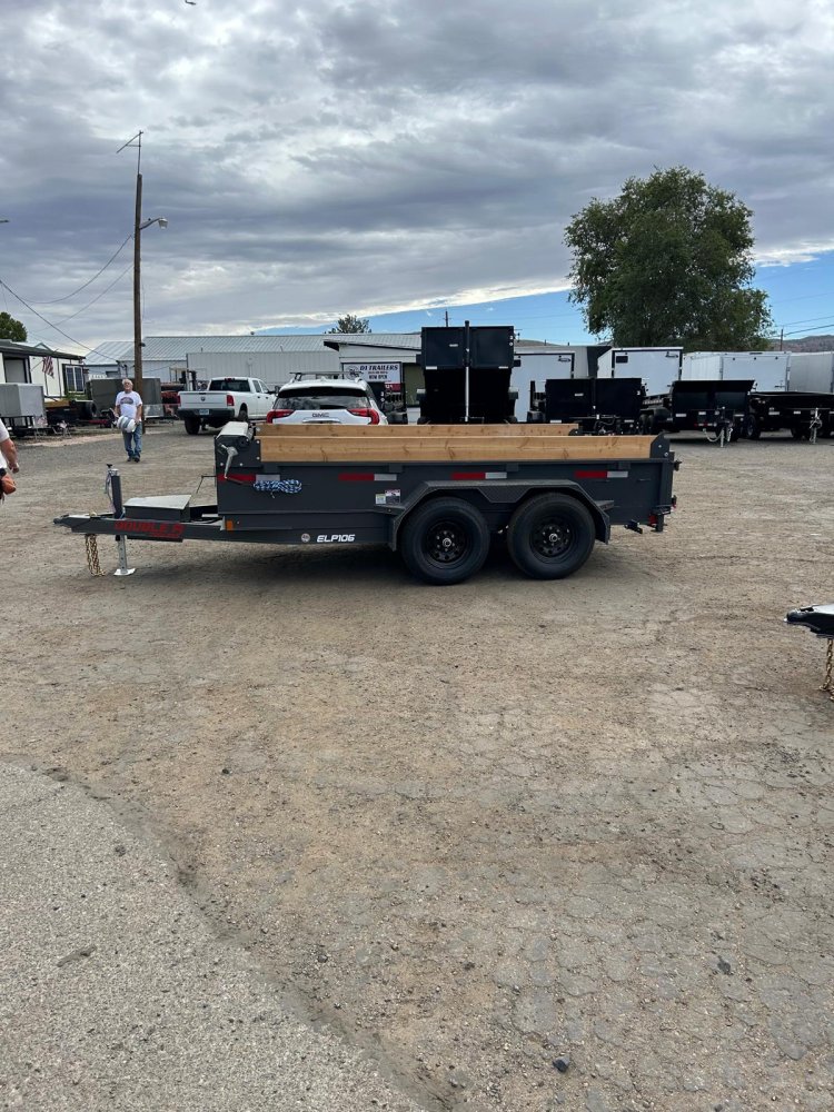 6x12 Excel Series Low Profile Dump Trailer - 10K GVWR - Grey