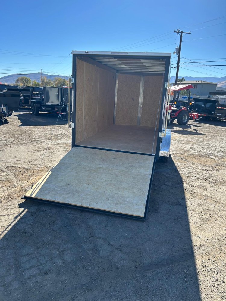 7x14 Formula Traverse Flat Top V-Nose Enclosed Trailer - White | D1 Trailers Carson City, NV