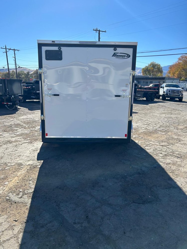 7x14 Formula Traverse Flat Top V-Nose Enclosed Trailer - White | D1 Trailers Carson City, NV