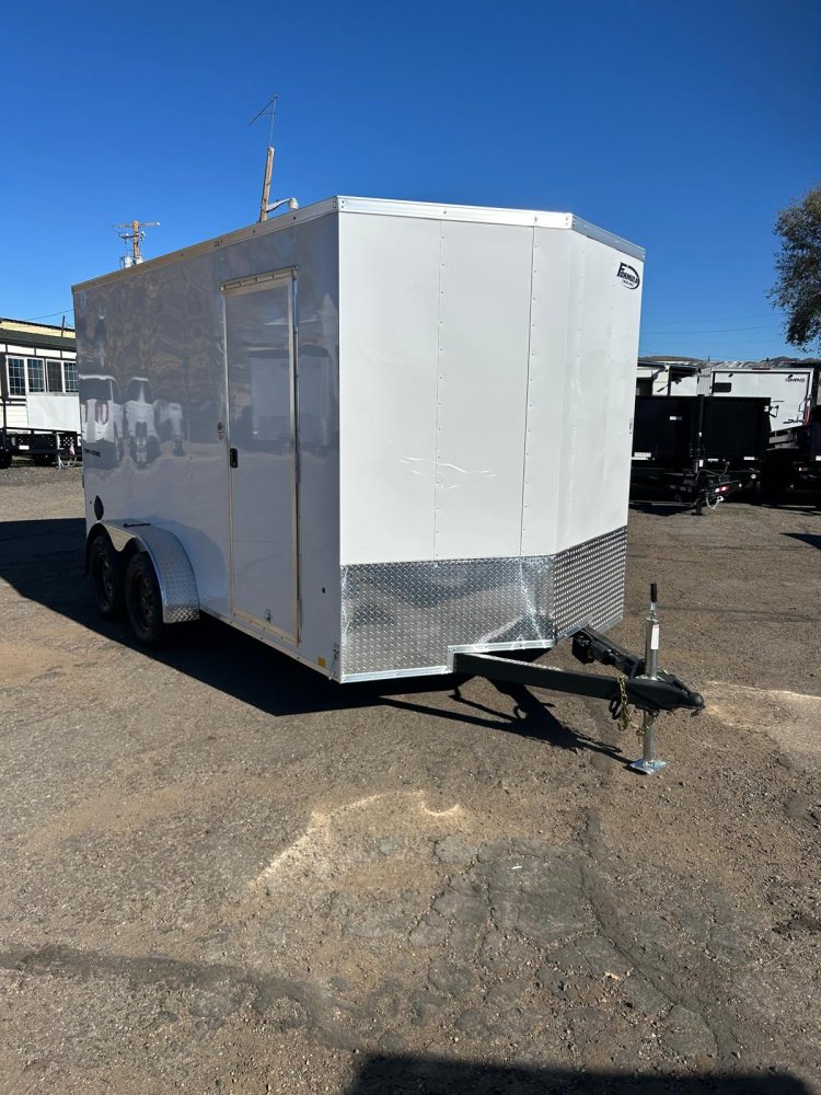 7x14 Formula Traverse Flat Top V-Nose Enclosed Trailer - White | D1 Trailers Carson City, NV