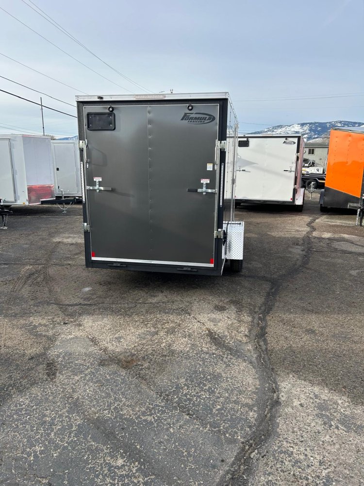 6x12 Traverse Flat Top V-Nose Enclosed Cargo Trailer - Charcoal - 3K GVWR | D1 Trailers Carson City,