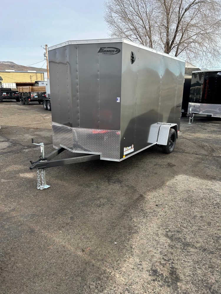 6x12 Traverse Flat Top V-Nose Enclosed Cargo Trailer - Charcoal - 3K GVWR | D1 Trailers Carson City,