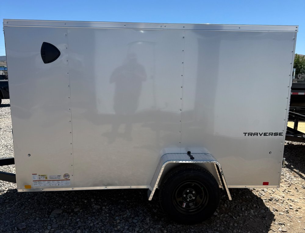 5x10 Traverse Flat Top V-Nose Enclosed Cargo Trailer 3K GVWR - Silver | Carson City, NV