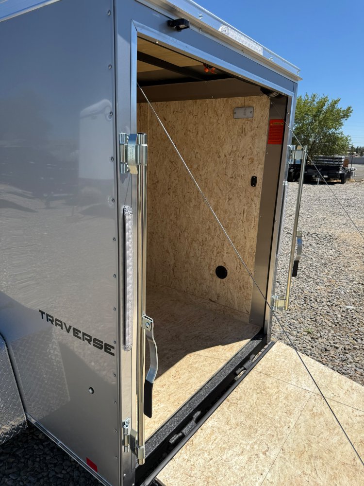 5x10 Traverse Flat Top V-Nose Enclosed Cargo Trailer 3K GVWR - Silver | Carson City, NV