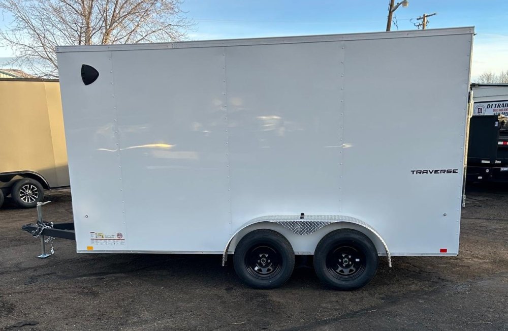 7x16 Formula Traverse Flat Top V-Nose Enclosed Trailer - White - 7K GVWR | D1 Trailers Carson City, 