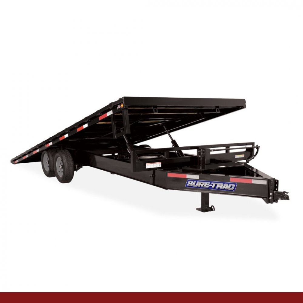 8.5 x 22+4, 15K Sure-Trac Deckover - HD LOW PROFILE POWER TILT - BUMPER PULL DECKOVER TRAILERS
