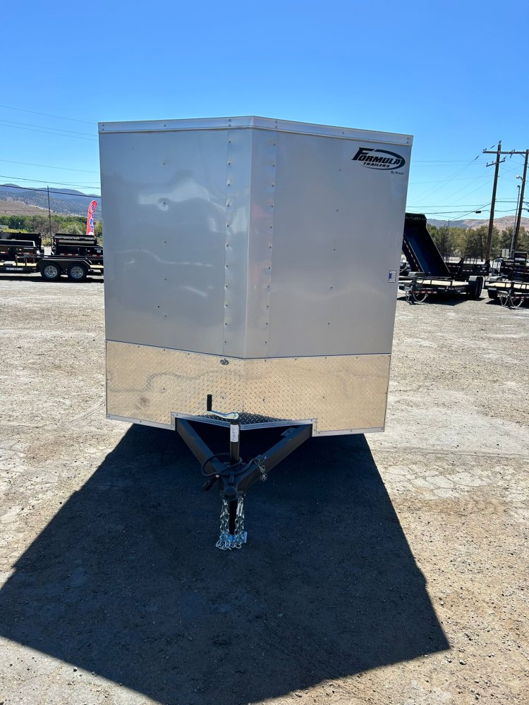 7x14 Formula Traverse Flat Top V-Nose Enclosed Trailer - Silver - 7K GVWR | D1 Trailers Carson City,