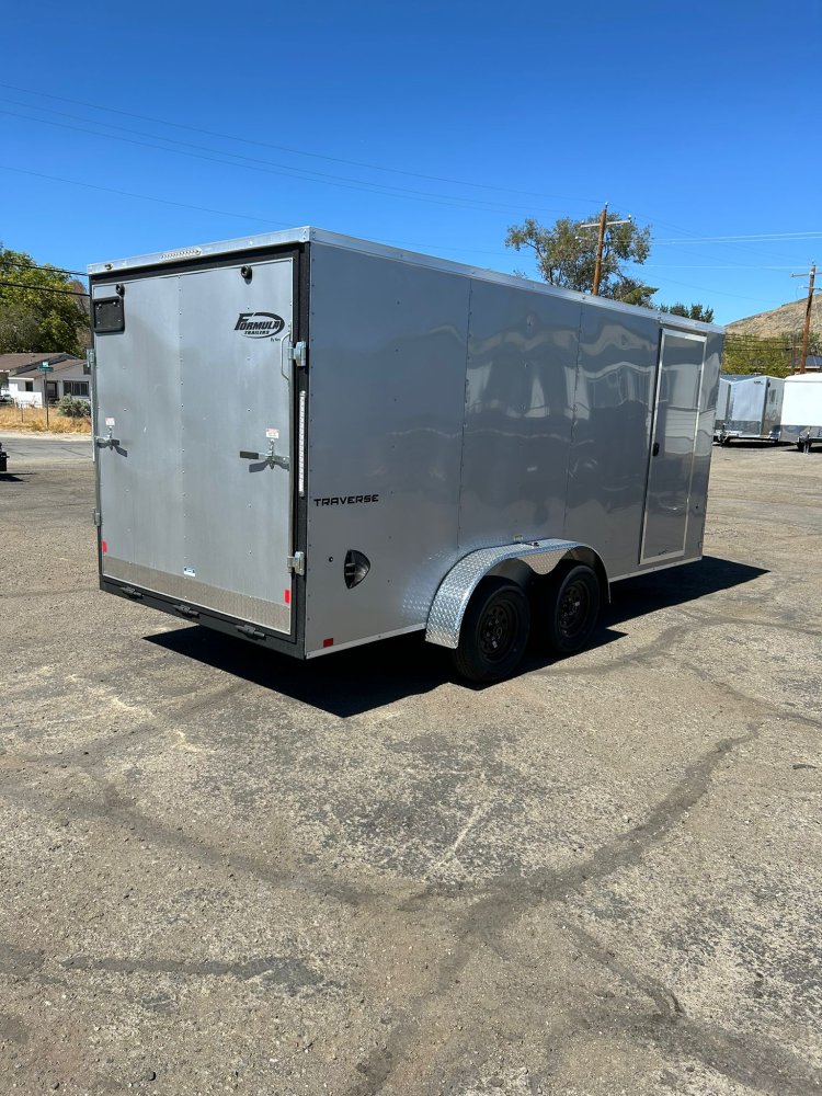 7x14 Formula Traverse Flat Top V-Nose Enclosed Trailer - Silver - 7K GVWR | D1 Trailers Carson City,