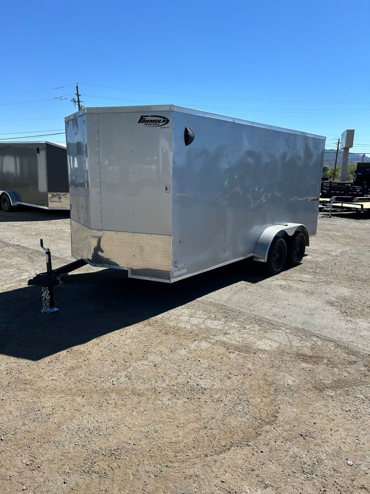 7x14 Formula Traverse Flat Top V-Nose Enclosed Trailer - Silver - 7K GVWR | D1 Trailers Carson City,