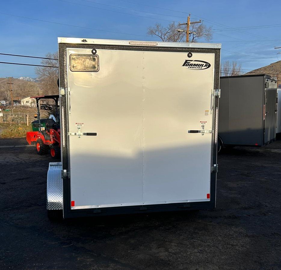 7x14 Formula Traverse Flat Top V-Nose Enclosed Trailer - White - 7K GVWR | D1 Trailers Carson City, 