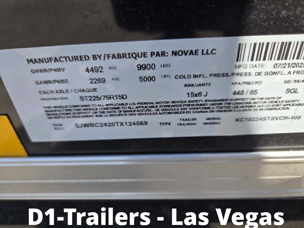 8.5x24 Indigo DLX Flat Top V-Nose Enclosed Trailer - 10K GVWR