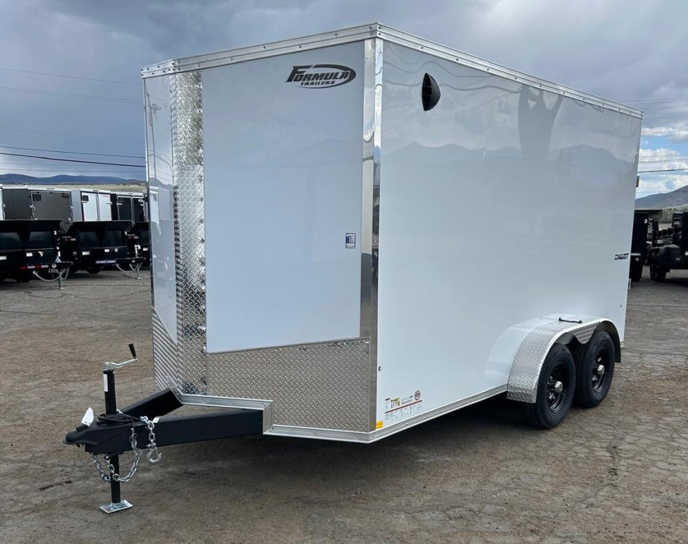 7x14 Conquest SE Flat Top Sloped V-Nose Enclosed Trailer - 10K GVWR - White | Carson City, NV