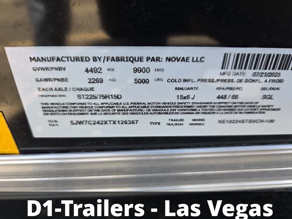 8.5x24 EX DLX Flat Top V-Nose Enclosed Trailer - 10K GVWR