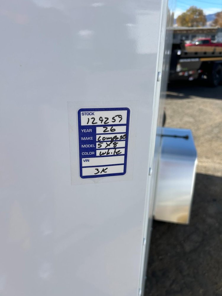 5x8 Indigo DLX Flat Top V-Nose Enclosed Cargo Trailer - White | D1 Trailers Carson City, NV