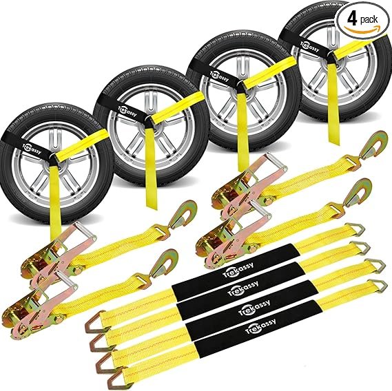 Car Tie Down Straps for Trailers Heavy Duty Trekassy 2"x 144"