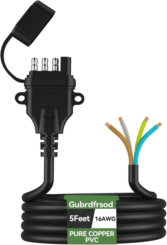 4 Pin Trailer Connector Black 4 Pin Trailer Wiring Harness5FT