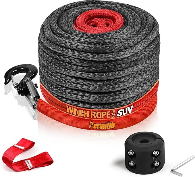 Synthetic Winch Rope 3/8" x 100'-23800 lbs Winch Line